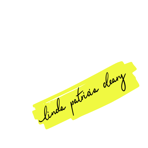 Logo featuring the letters 'lpc' in a stylized script, accompanied by the name 'Linda Patricia Cleary' on a yellow background.